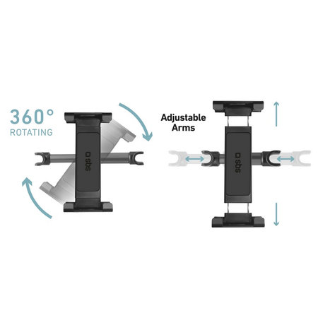 SBS - Držiak na opierku hlavy Mount Pro pre smartfón a tablet do 12.9", čierna