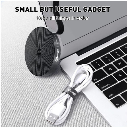 Elough - Organizér Káblov - Sťahovacia Páska (3m), čierna