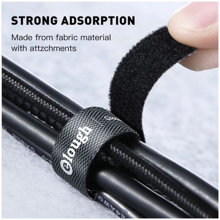 Elough - Organizér Káblov - Sťahovacia Páska (1m), čierna