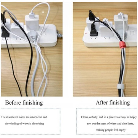 FixPremium - Organizér Káblov - Sťahovacia Páska - Set 10 kusov, čierna