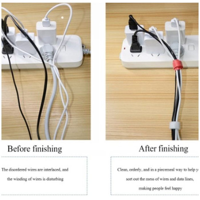 FixPremium - Organizér Káblov - Sťahovacia Páska - Set 10 kusov, čierna