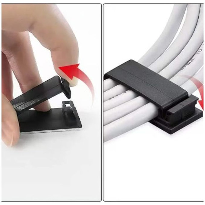 FixPremium - Organizér Káblov - Príchytka - Set 5 kusov, čierna