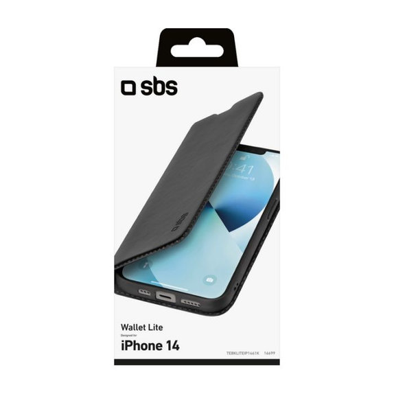 SBS - Puzdro Book Wallet Lite pre iPhone 14, čierna