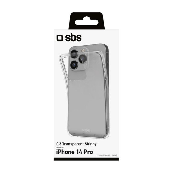 SBS - Puzdro Skinny pre iPhone 14 Pro, transparentná