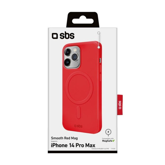 SBS - Puzdro Smooth Mag s MagSafe pre iPhone 14 Pro Max, červená