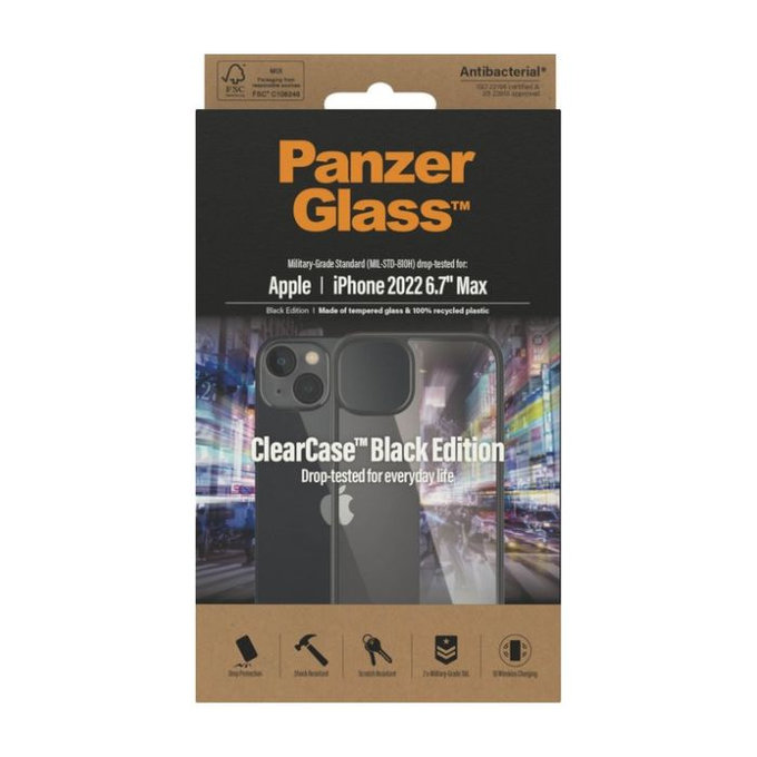 PanzerGlass - Puzdro ClearCase pre iPhone 14 Plus, čierna