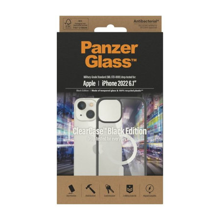 PanzerGlass - Puzdro ClearCase s MagSafe pre iPhone 14, čierna