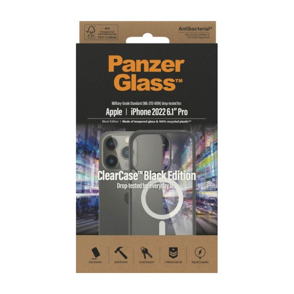 PanzerGlass - Puzdro ClearCase s MagSafe pre iPhone 14 Pro, čierna