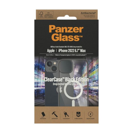 PanzerGlass - Puzdro ClearCase s MagSafe pre iPhone 14 Plus, čierna