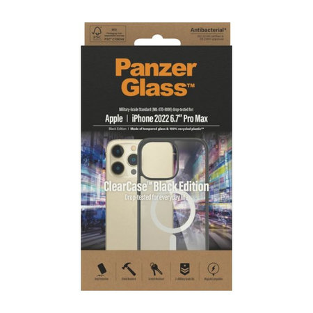PanzerGlass - Puzdro ClearCase s MagSafe pre iPhone 14 Pro Max, čierna