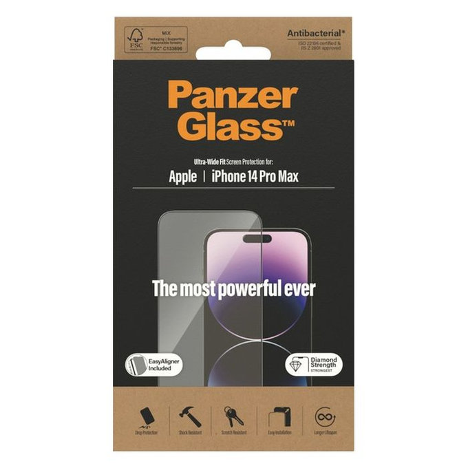 PanzerGlass - Tvrdené Sklo UWF s aplikátorom pre iPhone 14 Pro Max, čierna