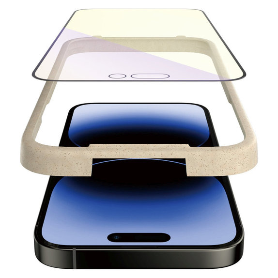 Tvrdené sklo UWF Anti-Bluelight AB s aplikátorom pre iPhone 14 Pro, Čierna, PanzerGlass