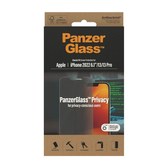 PanzerGlass - Tvrdené Sklo Privacy AB pre iPhone 13, 13 Pro, 14 a 16e