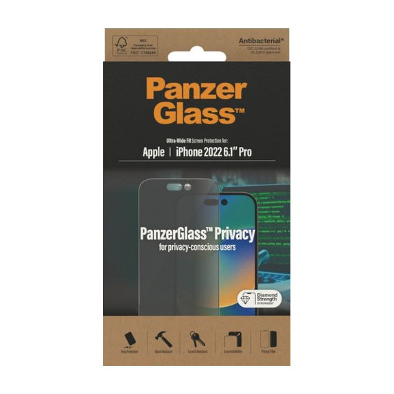 PanzerGlass - Tvrdené Sklo UWF Privacy AB pre iPhone 14 Pro