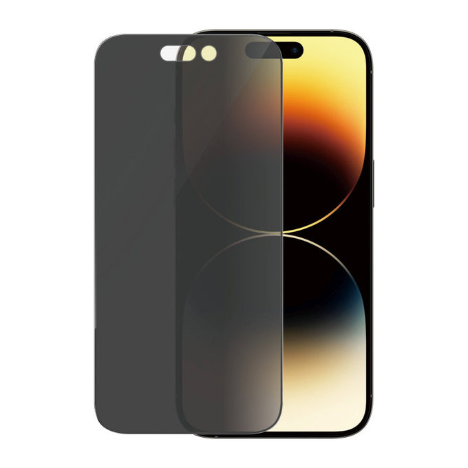 Tvrdené sklo UWF Privacy AB s aplikátorom pre iPhone 14 Pro, Čierna, PanzerGlass