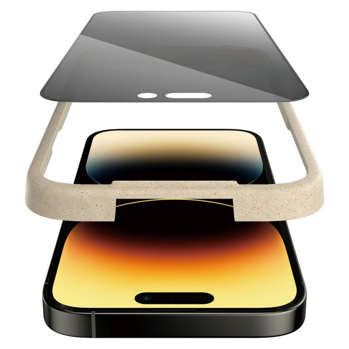 Tvrdené sklo UWF Privacy AB s aplikátorom pre iPhone 14 Pro, Čierna, PanzerGlass