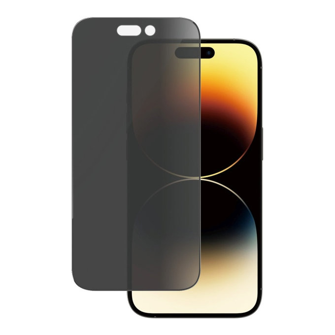 Tvrdené sklo UWF Privacy AB s aplikátorom pre iPhone 14 Pro, Čierna, PanzerGlass