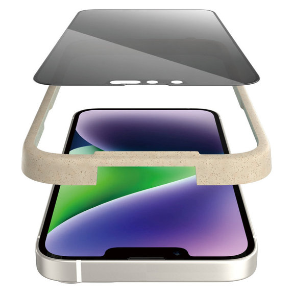 Tvrdené sklo UWF Privacy AB s aplikátorom pre iPhone 14 Plus/13 Pro Max, Čierna, PanzerGlass