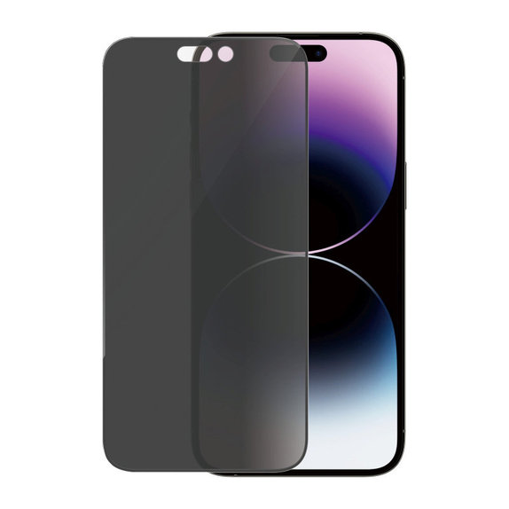 Tvrdené sklo UWF Privacy AB s aplikátorom pre iPhone 14 Pro Max, Čierna, PanzerGlass