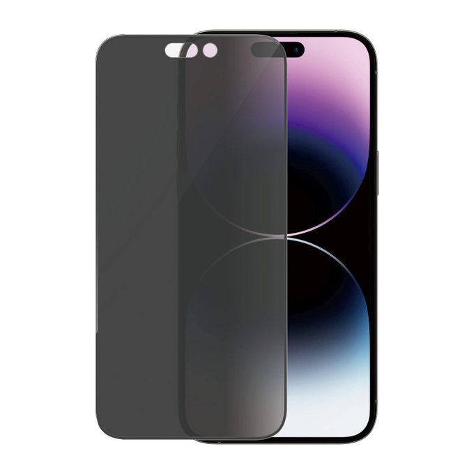 Tvrdené sklo UWF Privacy AB s aplikátorom pre iPhone 14 Pro Max, Čierna, PanzerGlass