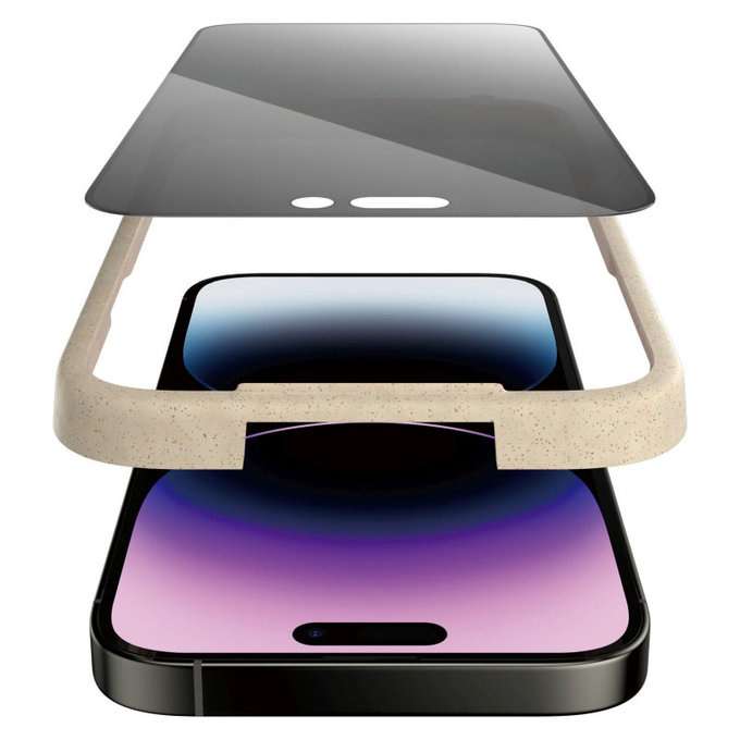 Tvrdené sklo UWF Privacy AB s aplikátorom pre iPhone 14 Pro Max, Čierna, PanzerGlass