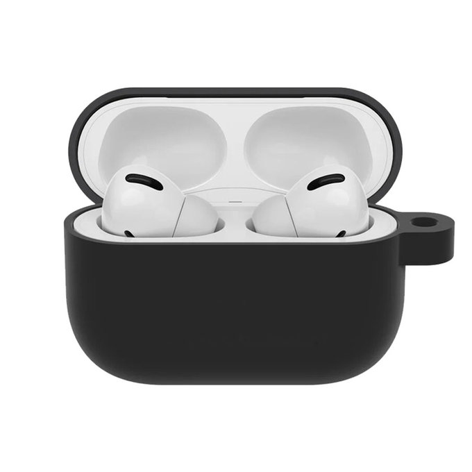 FixPremium - Silikónové Puzdro s Karabinou pre AirPods Pro, čierna