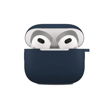 FixPremium - Silikónové Puzdro s Karabinou pre AirPods 3, modrá