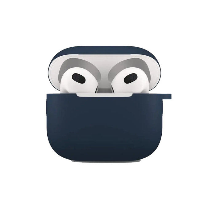 FixPremium - Silikónové Puzdro s Karabinou pre AirPods 3, modrá