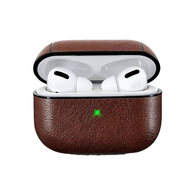 FixPremium - Puzdro z Umelej Kože pre AirPods Pro, hnedá