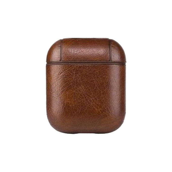FixPremium - Puzdro z Umelej Kože pre AirPods 1 a 2, hnedá