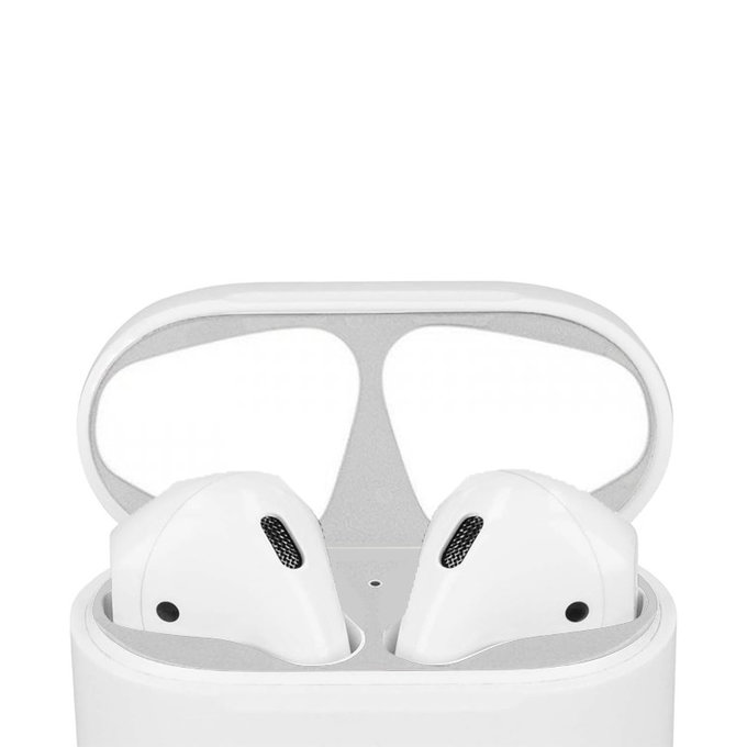 FixPremium - Nálepka proti Prachu pre AirPods 1 a 2, strieborná