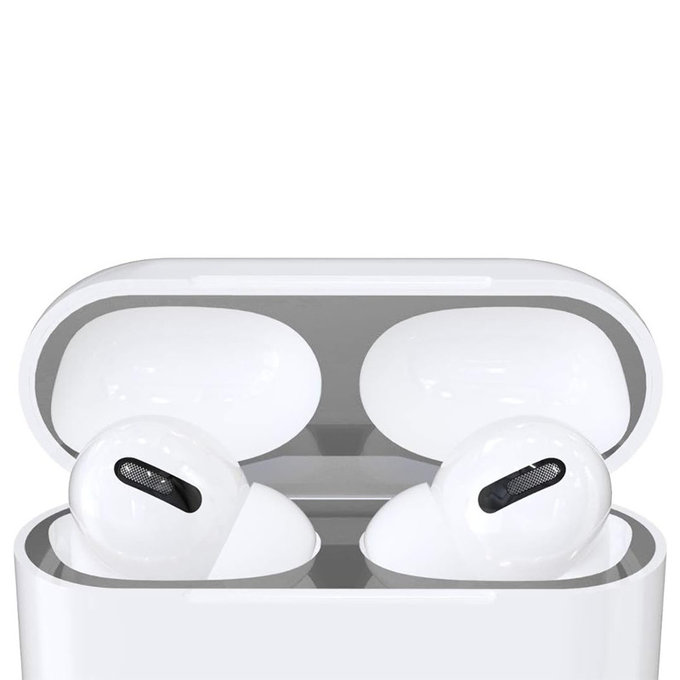 FixPremium - Nálepka proti Prachu pre AirPods Pro, strieborná