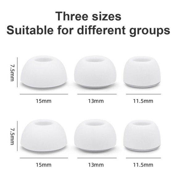 FixPremium - Vymeniteľné Gumičky pre AirPods Pro - Set 3ks (L, M, S), biela