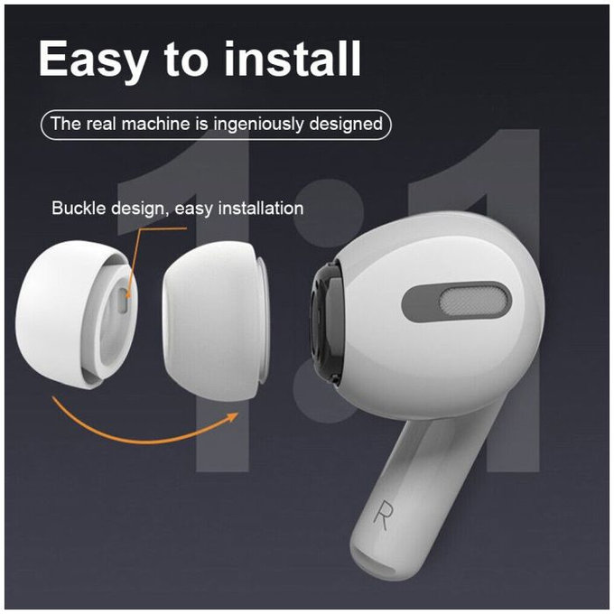 FixPremium - Vymeniteľné Gumičky pre AirPods Pro - Set 3ks (L, M, S), biela