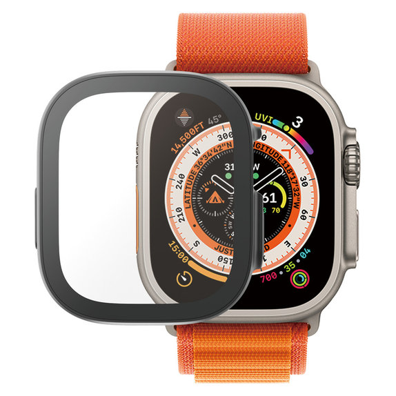 Tvrdené sklo Full Body AB pre Apple Watch Ultra 2 49 mm, Čierna, PanzerGlass