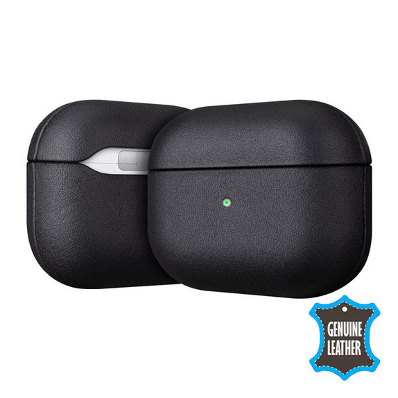 FixPremium - Kožené Puzdro pre AirPods 3, čierna