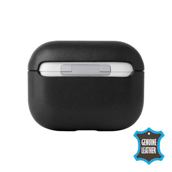 FixPremium - Kožené Puzdro pre AirPods 3, čierna