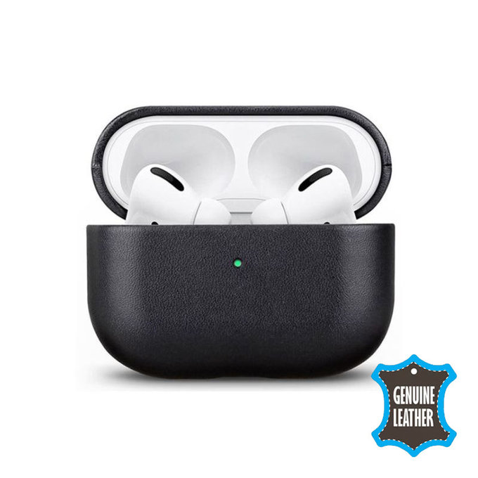FixPremium - Kožené Puzdro pre AirPods Pro, čierna