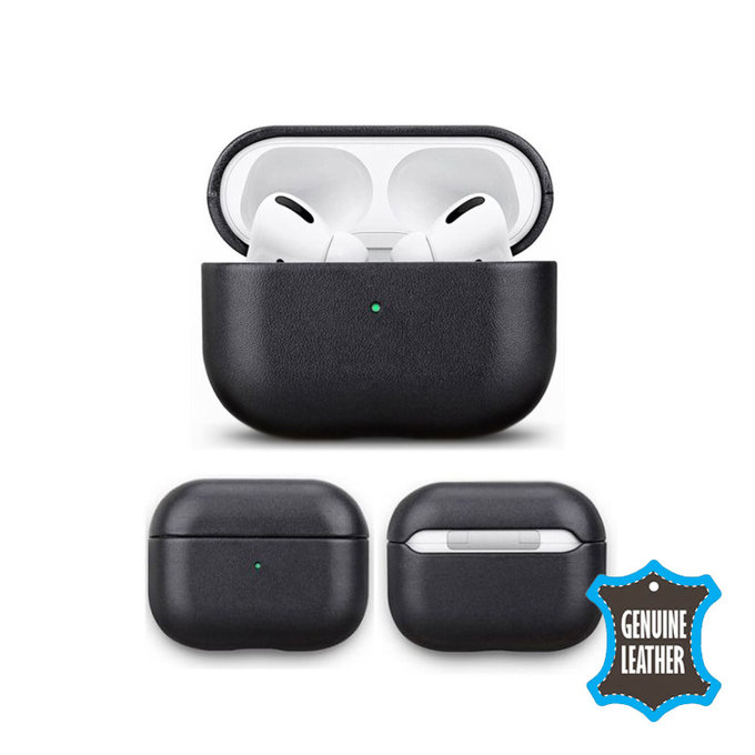 FixPremium - Kožené Puzdro pre AirPods Pro, čierna