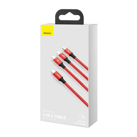 Baseus - Kábel - USB-C 3v1 (USB-C, Lightning, Micro-USB) (1.5m), zelená