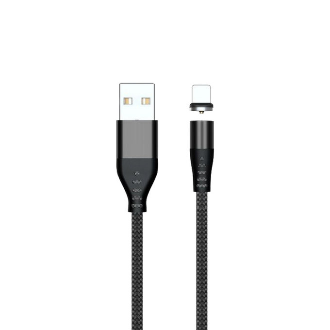 FixPremium - Lightning / USB Magnetický Kábel (1m), čierna