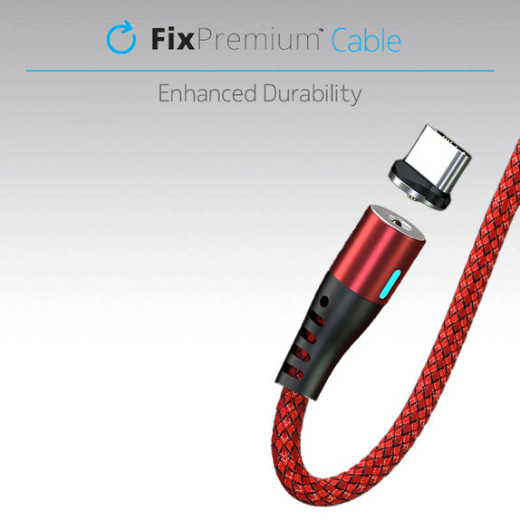 FixPremium - Lightning / USB Magnetický Kábel (2m), čierna