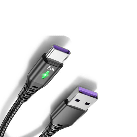 FixPremium - USB-C / USB Kábel s LED Indikátorom (1m), čierna