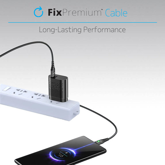 FixPremium - USB-C / USB Kábel s LED Indikátorom (1m), červená