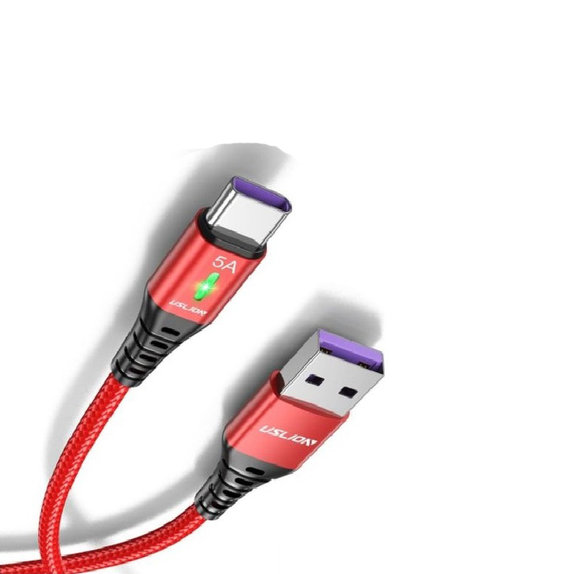 FixPremium - USB-C / USB Kábel s LED Indikátorom (1m), červená