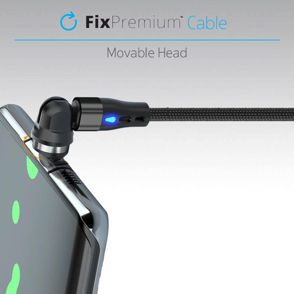 FixPremium - USB-C / USB Magnetický Kábel (1m), čierna