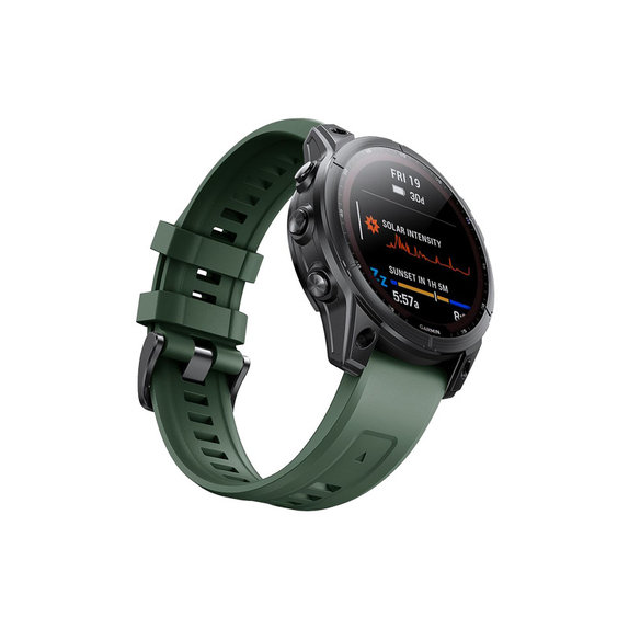 FixPremium - Silikónový Remienok pre Garmin (QuickFit 26mm), tmavozelený