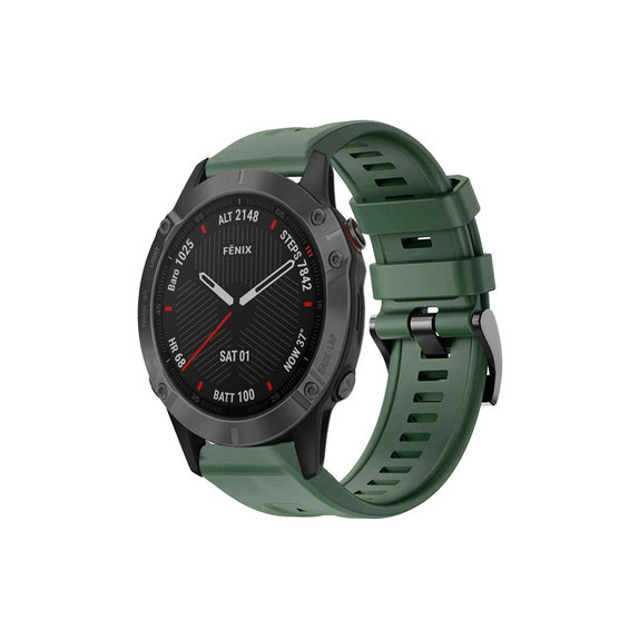 FixPremium - Silikónový Remienok pre Garmin (QuickFit 26mm), tmavozelený