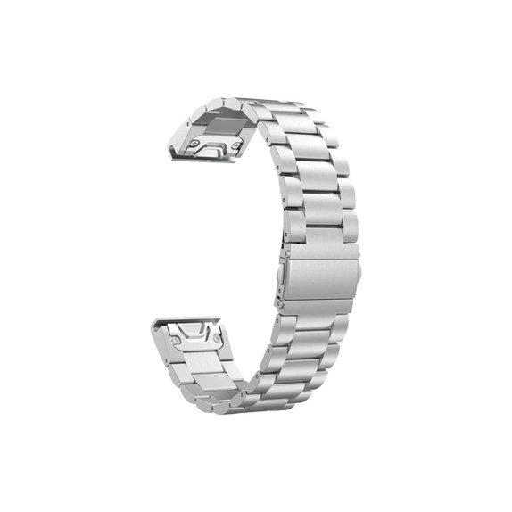 FixPremium - Remienok z Nehrdzavejúcej Ocele pre Garmin (QuickFit 22mm), strieborný