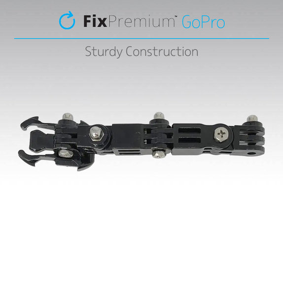 FixPremium - Trojramenný Držiak na GoPro, čierny
